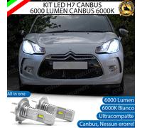 KIT LED H7 CITROEN DS 3 DS3 6000K BIANCO 6000 LUMEN CANBUS ANABBAGLIANTI
