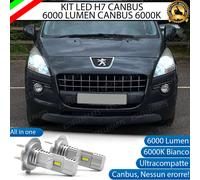 KIT LED H7 PER PEUGEOT 3008 MPV 6000K BIANCO 6000 LUMEN CANBUS ANABBAGLIANTI
