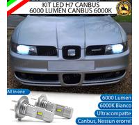 KIT LED H7 PER SEAT TOLEDO MK2 II 6000K BIANCO 6000 LUMEN CANBUS ANABBAGLIANTI