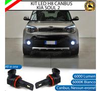 KIT LED H8 6000K BIANCO CANBUS FENDINEBBIA PER KIA SOUL 2 ULTRA COMPATTE