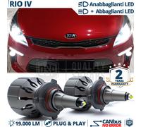 Kit LED HB3 PER Kia Rio 4 Luci Bianche Anabbaglianti+Abbaglianti 111W CANbus