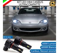 KIT LED HB4 PER MAZDA MX-5 MK2 ANABBAGLIANTI 6000 LUMEN 6000K CANBUS