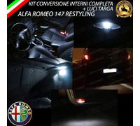 KIT LED INTERNI ABITACOLO ALFA 147 RESTYLING COMPLETO + LED TARGA CANBUS 6000K