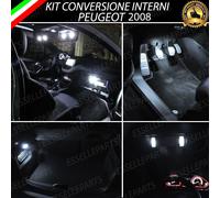 KIT LED INTERNI ABITACOLO COMPLETO PEUGEOT 2008 CANBUS NO ERROR BIANCO 6000K