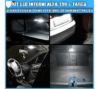KIT LED INTERNI ALFA 159 CONVERSIONE COMPLETA + LED TARGA CANBUS BIANCO GHIACCIO