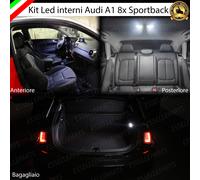 KIT LED INTERNI AUDI A1 PLAFONIERA ANTERIORE + POSTERIORE + BAGAGLIAIO 6000K