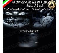 KIT LED INTERNI AUDI A4 AVANT B8 PLAFONIERA ANTERIORE + POSTERIORE + BAG. 6000K