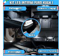 KIT LED INTERNI BIANCO FORD KUGA 1 DAL 2008 AL 2012 COMPLETO + LED TARGA CANBUS