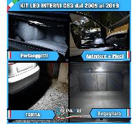 KIT LED INTERNI COMPLETO BIANCO CITROËN DS3 dal 2009 al 2019 + LUCI TARGA CANBUS