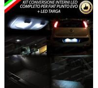 KIT LED INTERNI COMPLETO FIAT PUNTO EVO + LED TARGA 9 LED CANBUS NO AVARIA