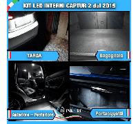 KIT LED INTERNI COMPLETO RENAULT CAPTUR 2 + LUCI TARGA CANBUS BIANCO GHIACCIO