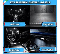 KIT LED INTERNI COMPLETO RENAULT CAPTUR II MK2 2 NO ERROR CANBUS BIANCO GHIACCIO
