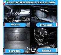 KIT LED INTERNI COMPLETO RENAULT CLIO 5 MK5 NESSUN ERRORE CANBUS BIANCO GHIACCIO