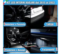 KIT LED INTERNI COMPLETO RENAULT KADJAR + LUCI TARGA CANBUS BIANCO GHIACCIO