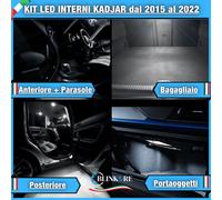 KIT LED INTERNI COMPLETO RENAULT KADJAR NESSUN ERRORE CANBUS BIANCO GHIACCIO