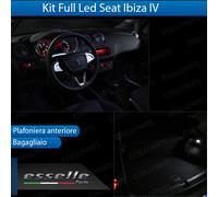 KIT LED INTERNI COMPLETO SEAT IBIZA 4 IV PLAFONIERA ANTERIORE + BAGAGLIAIO 6000K