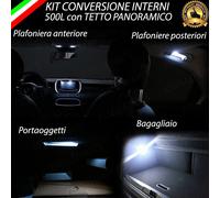 KIT LED INTERNI FIAT 500L PLAFONIERA ANTERIORE + POST + PORTAOGGETTI + BAG