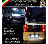 KIT LED INTERNI FIAT PANDA 312 + LUCI TARGA LED CANBUS 6000K PLAFONIERA SINGOLA