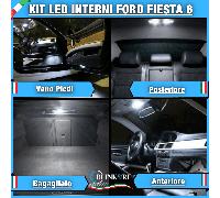 KIT LED INTERNI FORD FIESTA 6 COMPLETO + LUCI LED TARGA CANBUS BIANCO GHIACCIO