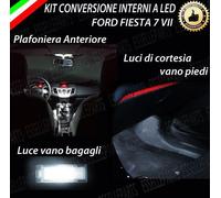 KIT LED INTERNI FORD FIESTA 6 VI ANTERIORE+LUCI CORTESIA+BAGAGLIAIO 6000K