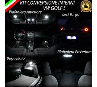 KIT LED INTERNI GOLF 5 V CONVERSIONE INTERNI COMPLETA + LED TARGA CANBUS 6000K