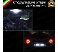 KIT LED INTERNI + LUCI TARGA ALFA ROMEO 4C ALTIA LUMINOSITA' LUCE 6000K CANBUS