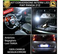 KIT LED INTERNI PER FIAT PANDA 312 + LUCI TARGA CANBUS 6000K x PLAFONIERA DOPPIA
