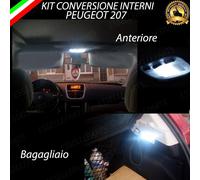 KIT LED INTERNI PEUGEOT 207 PLAFONIERA + LUCE BAGAGLIAIO CANBUS 6000K