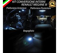 KIT LED INTERNI RENAULT MEGANE 3 III PLAFONIERA ANTERIORE+POSTERIORE+BAGAGLIAIO