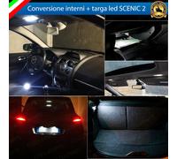 KIT LED INTERNI RENAULT SCENIC II CONVERSIONE COMPLETA + LED TARGA 100% NO ERROR
