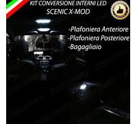 KIT LED INTERNI RENAULT SCENIC XMOD PLAFONIERA ANTERIORE+POSTERIORE+BAGAGLIAIO