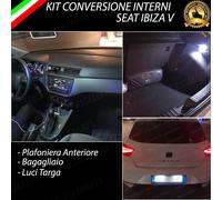 KIT LED INTERNI SEAT IBIZA 5 KIT COMPLETO + LUCI TARGA LED CANBUS NO ERROR