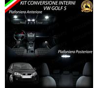 KIT LED INTERNI VW GOLF 5 V PLAFONIERA ANTERIORE + PLAFONIERA POSTERIORE 6000K