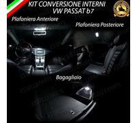 KIT LED INTERNI VW PASSAT b7 PLAFONIERA ANTERIORE+POSTERIORE+BAGAGLIAIO 6000K