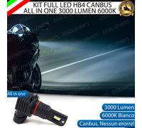 KIT LED LAMPADA ANABBAGLIANTE HB4 3000 LUMEN YAMAHA MT-01 2009-2011 6000K BIANCO