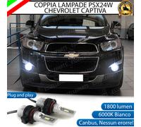 KIT LED PSX24W CHEVROLET CAPTIVA FENDINEBBIA 1800 LUMEN CANBUS 6000K BIANCO