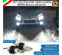 KIT LED PSX24W CITROEN C4 CACTUS FENDINEBBIA 1800 LUMEN CANBUS 6000K BIANCO