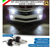 KIT LED PSX24W PER CHEVROLET CAMARO FENDINEBBIA 1800 LUMEN CANBUS 6000K BIANCO
