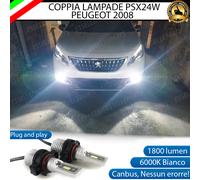 KIT LED PSX24W PEUGEOT 2008 FENDINEBBIA 1800 LUMEN CANBUS 6000K BIANCO