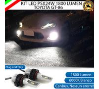 KIT LED PSX24W TOYOTA GT86 GT 86 FENDINEBBIA 1800 LUMEN CANBUS 6000K BIANCO