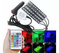 KIT LED RGB AUTO LUCI INTERNE STRISCIA COLORI DJ 12V DECORO HOBBY MOTO CAR