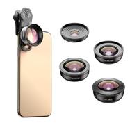 Kit Lente Fotocamera del Telefono, 10x Macro 2x Teleotdio 195 ° Fisheye 110 ° 170 ° Linea Largo Angolare, Clip Sul Kit Lente del Telefono Cellulare per Smartphones