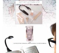 Kit lettura con luce, segna libro, tappi orecchi, panno pulisci occhiali
