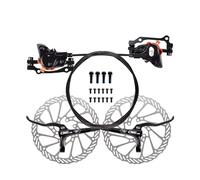 Kit Leva Frizione Accessori per bici CNC, freni idraulici, pinza freno e leva manubrio per MTB, freni a disco per mountain bike(Black Front And Rear)
