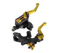 Kit Leve Freno Frizione Freno Moto Regolabili in Alluminio CNC, Misura Universale con Base Specchietto Retrovisore (GOLD)