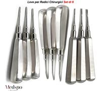 Kit Leve per Estrazione Dentale Leva Lussatrice Elevatori Radici Chirurgici 9PZ