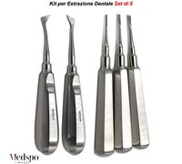 Kit Leve per Radici Elevatore Leva Chirurgica Dentista Estrazione Dentale 5PZ CE