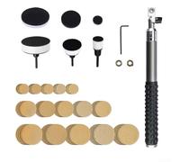 Kit levigatrice a ciotola per tornio legno con manico in legno duro, testa a doppio cuscinetto regolabile, blocco abrasivo in lega di alluminio da 1/2/3", 75 pezzi e dischi