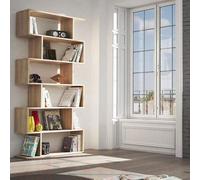 KIT LIBRERIA ATHENA CM.80X25X192H ROVERE PARETE ATTREZZATA SCAFFALE