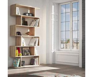 KIT LIBRERIA ATHENA CM.80X25X192H ROVERE PARETE ATTREZZATA SCAFFALE